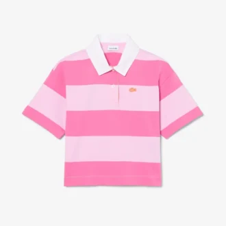 Bawełniana koszulka Polo w stylu rugby w paski, oversize