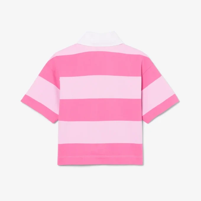 Bawełniana koszulka Polo w stylu rugby w paski, oversize