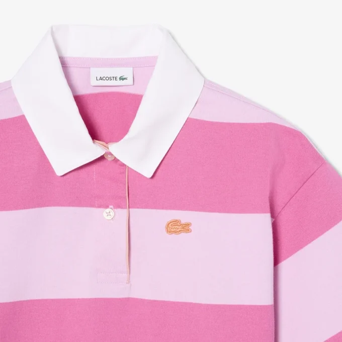 Bawełniana koszulka Polo w stylu rugby w paski, oversize