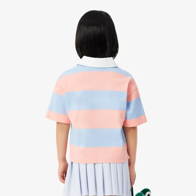 Bawełniana koszulka Polo w stylu rugby w paski, oversize Bawełniana koszulka Polo w stylu rugby w paski, oversize