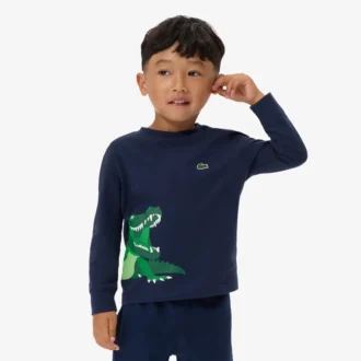 Bawełniany T-shirt z długim rękawem dla chłopców