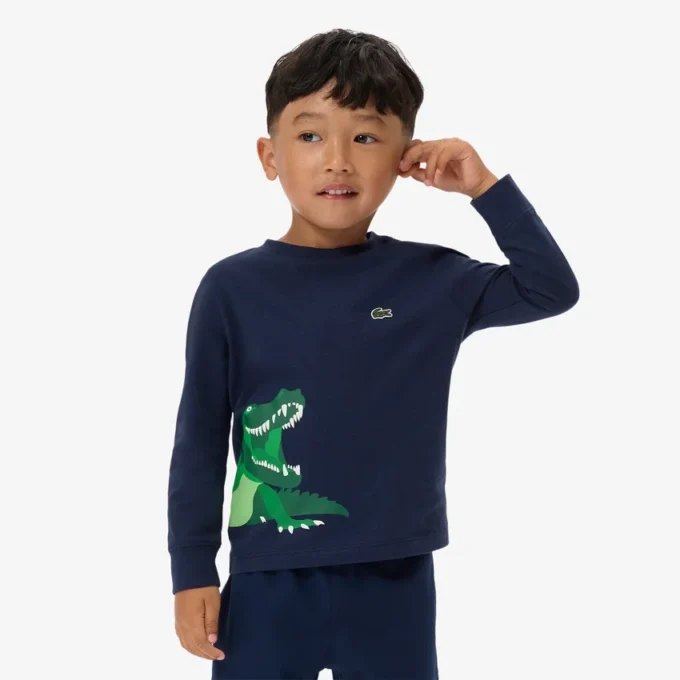 Bawełniany T-shirt z długim rękawem dla chłopców