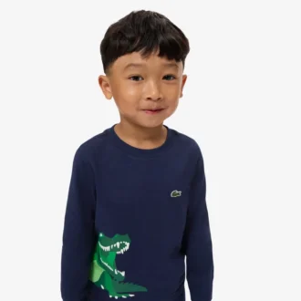 Bawełniany T-shirt z długim rękawem dla chłopców