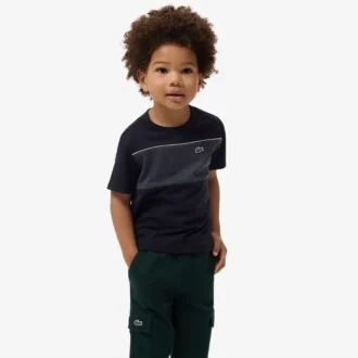 Bawełniany T-shirt z kolorowymi wstawkami