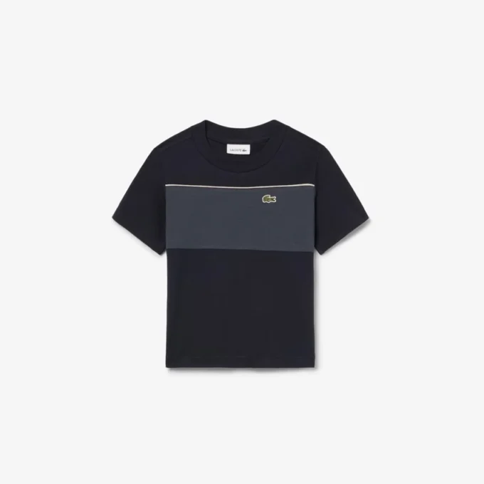 Bawełniany T-shirt z kolorowymi wstawkami