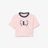 Bawełniany T-shirt z kontrastową naszywką