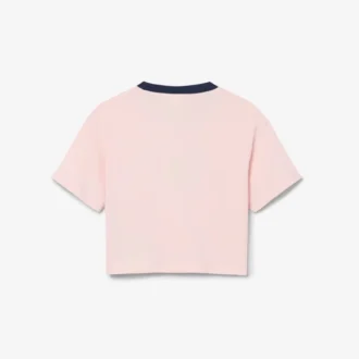 Bawełniany T-shirt z kontrastową naszywką