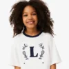 Bawełniany T-shirt z kontrastową naszywką