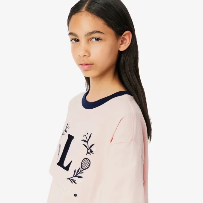 Bawełniany T-shirt z kontrastową naszywką