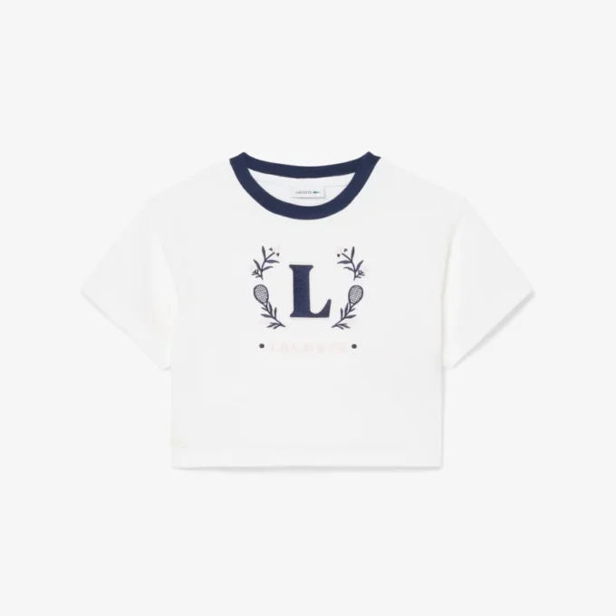 Bawełniany T-shirt z kontrastową naszywką