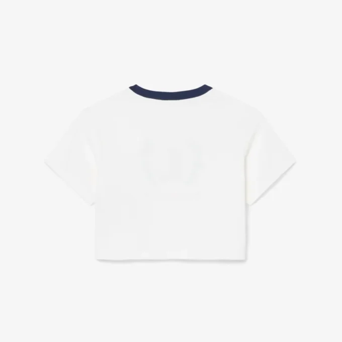Bawełniany T-shirt z kontrastową naszywką
