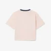 Bawełniany T-shirt z kontrastową naszywką