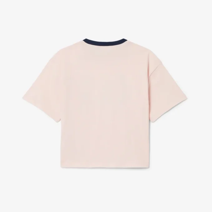 Bawełniany T-shirt z kontrastową naszywką