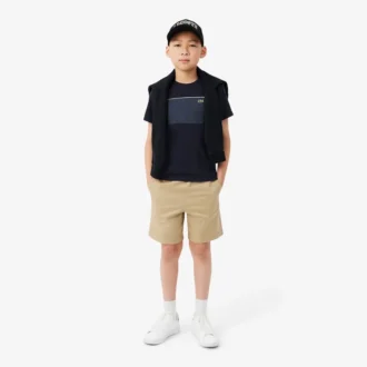 Bawełniany T-shirt z kontrastowymi wstawkami