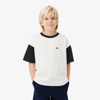 Bawełniany T-shirt z kontrastowymi wykończeniami