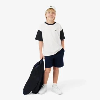 Bawełniany T-shirt z kontrastowymi wykończeniami