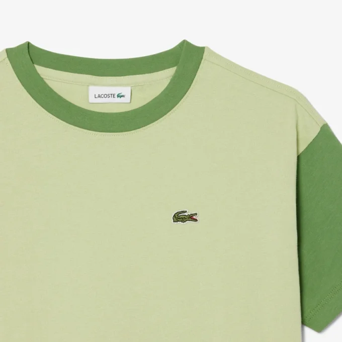 Bawełniany T-shirt z kontrastowymi wykończeniami