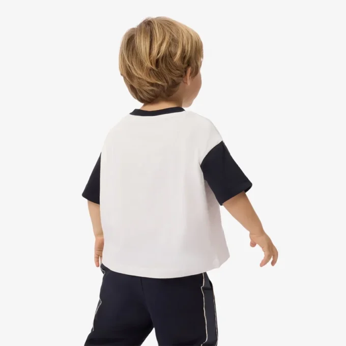 Bawełniany T-shirt z kontrastowymi wykończeniami