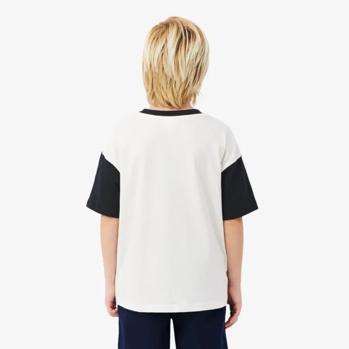 Bawełniany T-shirt z kontrastowymi wykończeniami