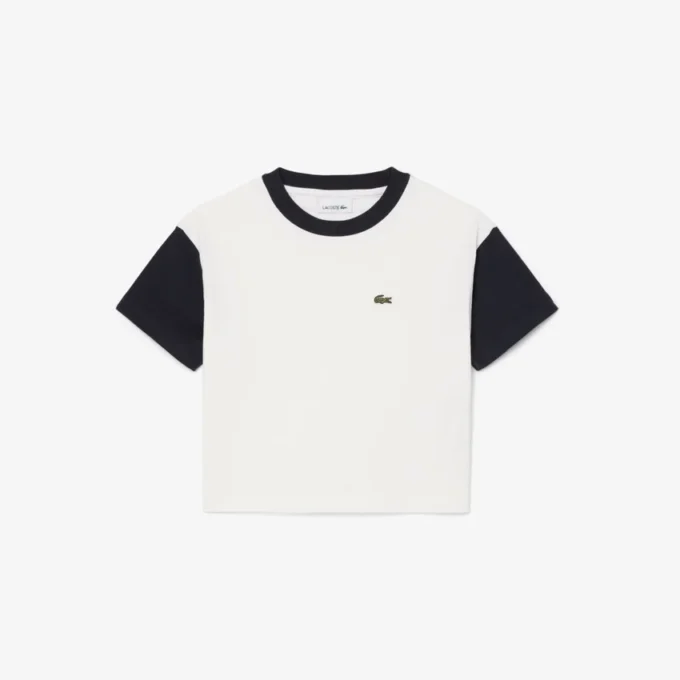 Bawełniany T-shirt z kontrastowymi wykończeniami