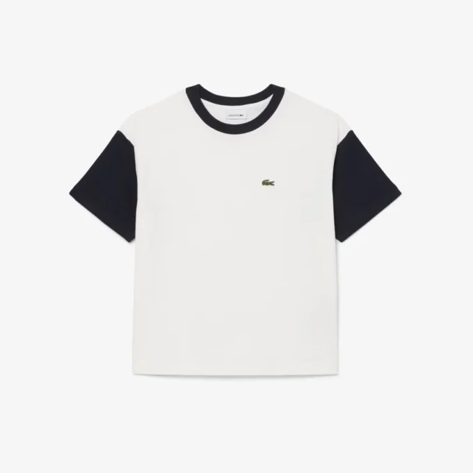 Bawełniany T-shirt z kontrastowymi wykończeniami