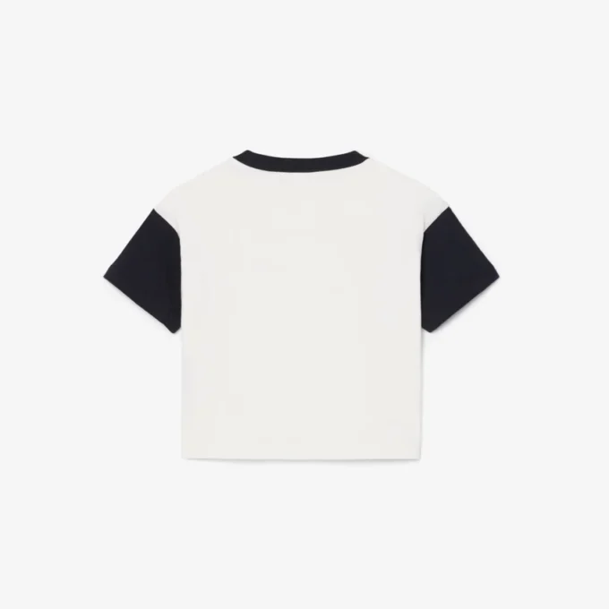 Bawełniany T-shirt z kontrastowymi wykończeniami