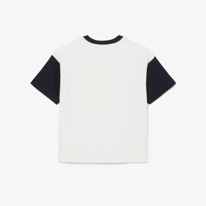 Bawełniany T-shirt z kontrastowymi wykończeniami