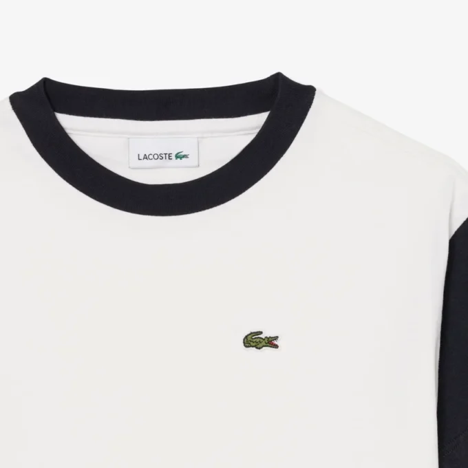 Bawełniany T-shirt z kontrastowymi wykończeniami