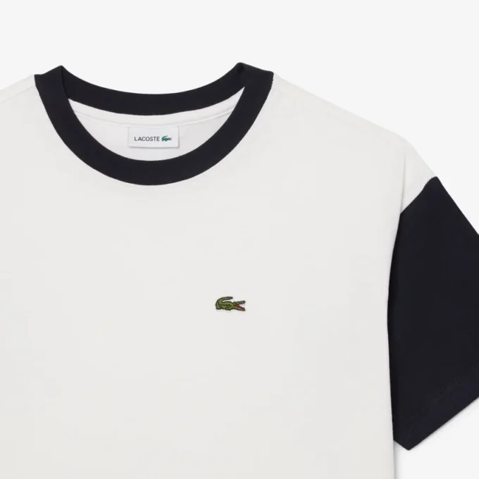 Bawełniany T-shirt z kontrastowymi wykończeniami