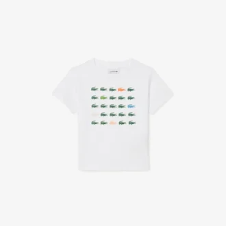 Bawełniany T-shirt z nadrukiem krokodyla