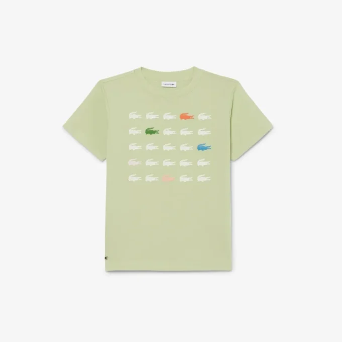 Bawełniany T-shirt z nadrukiem krokodyla