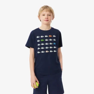 Bawełniany T-shirt z nadrukiem krokodyla