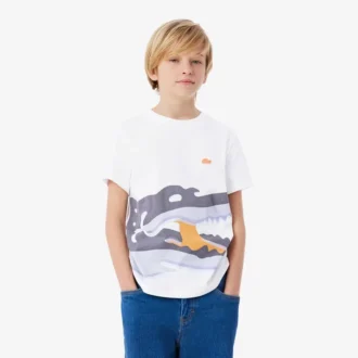 Bawełniany T-shirt z nadrukiem krokodyla