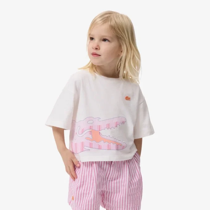 Bawełniany T-shirt z nadrukiem krokodyla