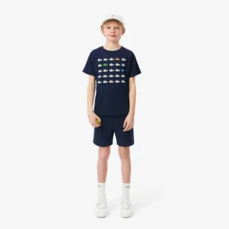 Bawełniany T-shirt z nadrukiem krokodyla