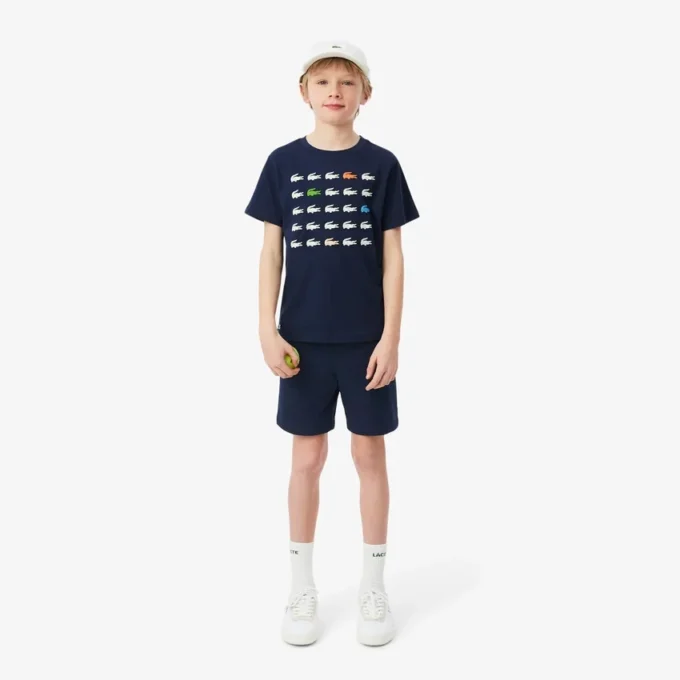 Bawełniany T-shirt z nadrukiem krokodyla