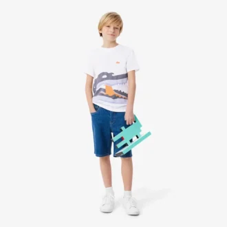 Bawełniany T-shirt z nadrukiem krokodyla