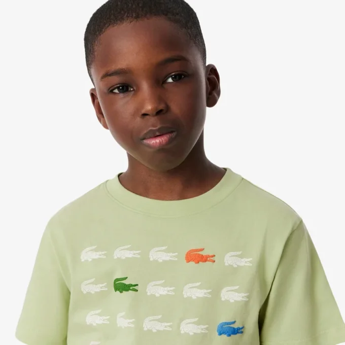 Bawełniany T-shirt z nadrukiem krokodyla