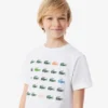 Bawełniany T-shirt z nadrukiem krokodyla