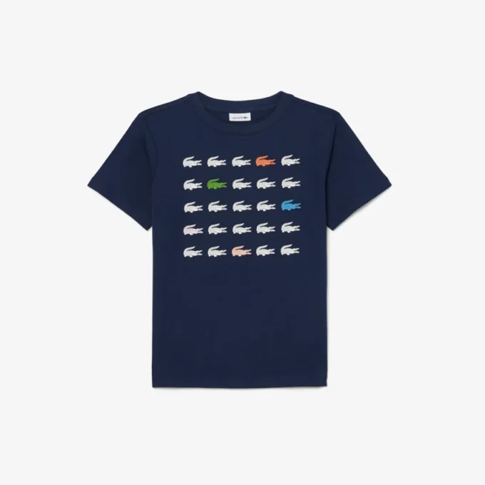 Bawełniany T-shirt z nadrukiem krokodyla