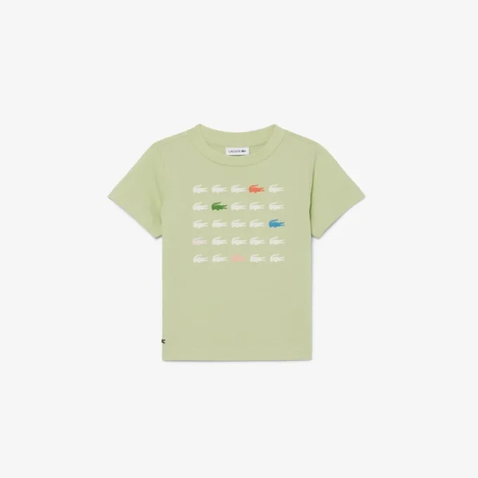 Bawełniany T-shirt z nadrukiem krokodyla