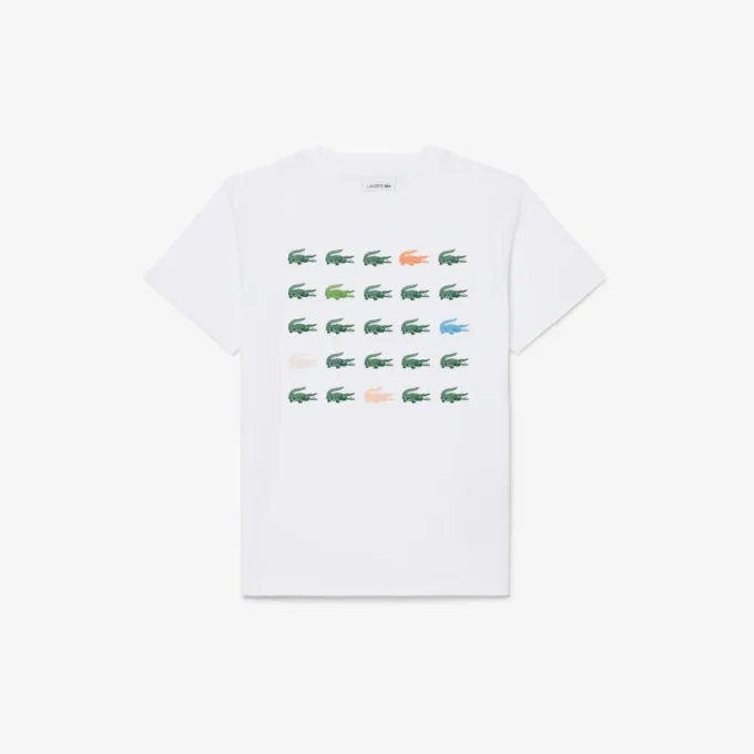 Bawełniany T-shirt z nadrukiem krokodyla