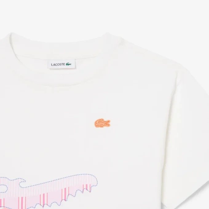 Bawełniany T-shirt z nadrukiem krokodyla