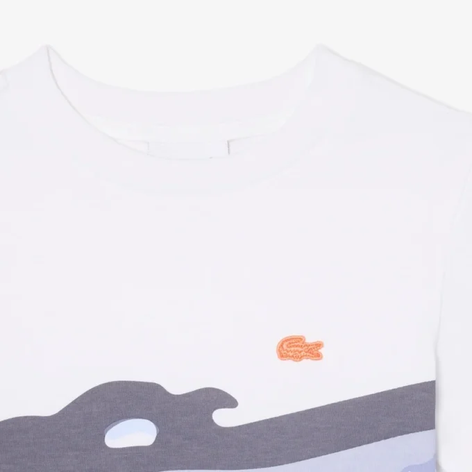 Bawełniany T-shirt z nadrukiem krokodyla