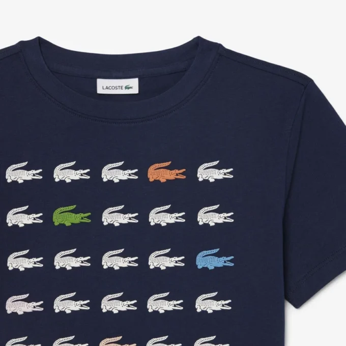 Bawełniany T-shirt z nadrukiem krokodyla