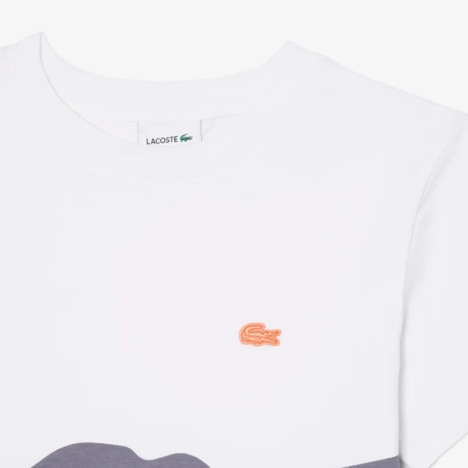 Bawełniany T-shirt z nadrukiem krokodyla