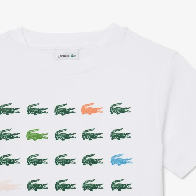 Bawełniany T-shirt z nadrukiem krokodyla