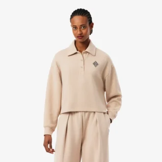Bluza polo oversize z prążkowanym materiałem