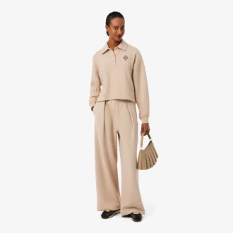 Bluza polo oversize z prążkowanym materiałem