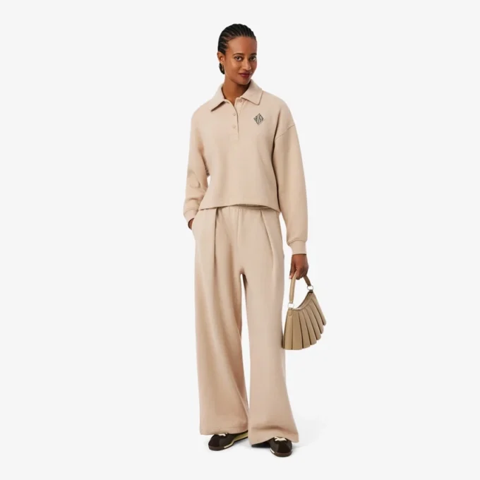 Bluza polo oversize z prążkowanym materiałem Bluza polo oversize z prążkowanym materiałem